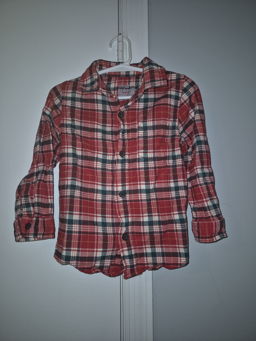 Cat & Jack Boys 3T Red Plaid Button-Up Shirt